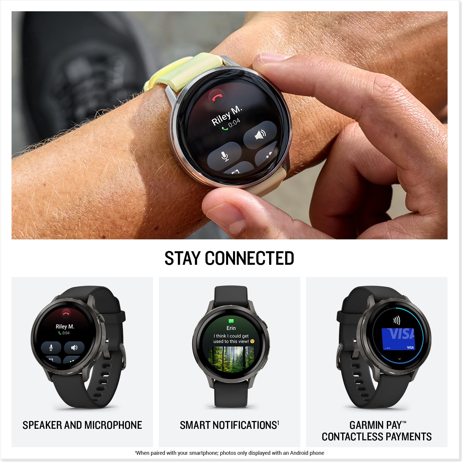 Garmin Venu 4, 41mm, Smartwatch per il fitness, Display AMOLED 1,2", Speaker e Microfono, Comandi Vocali, GPS Multi-band, Torcia, 80+ App per lo Sport, Autonomia 10 giorni (Black & Slate)