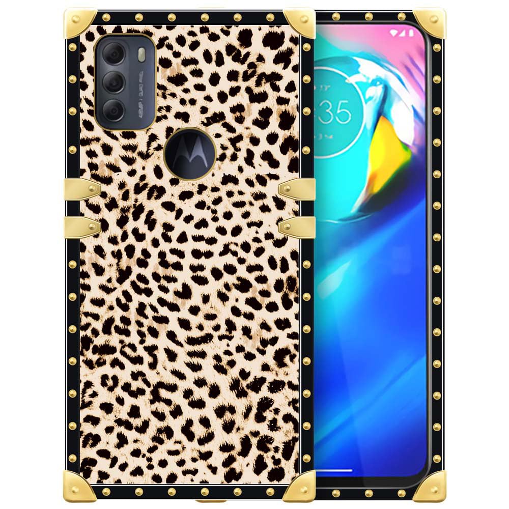 TAMEFOX Compatible with Moto G Power 2022/G Pure Case,Leopard Print Case with Luxury Elegant Design for Women Shockproof Protective Cover for Motorola