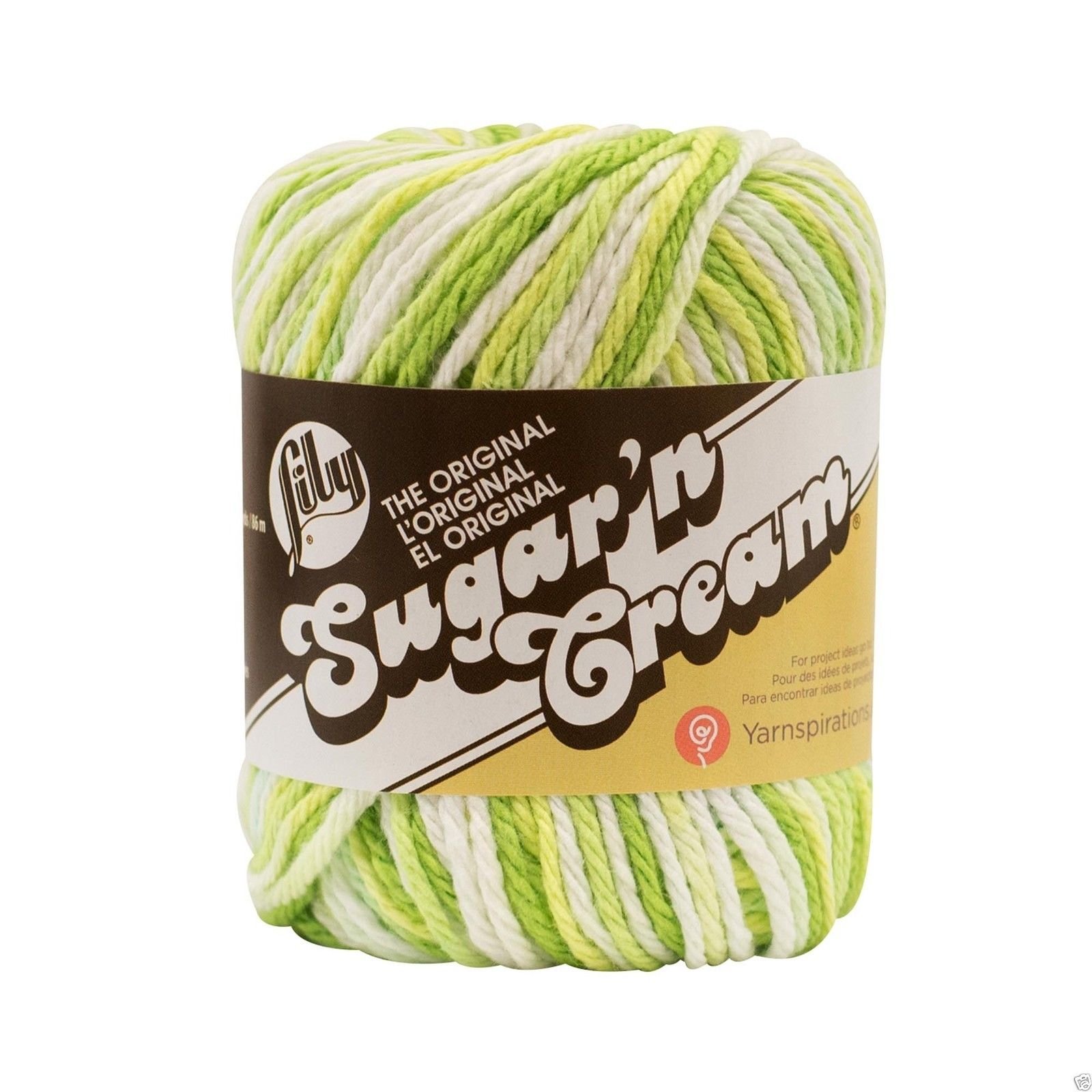 Lily Sugar 'n Cream Ombre Knitting Wool Yarn 56.7g - 2713 Key Lime Pie Ombre
