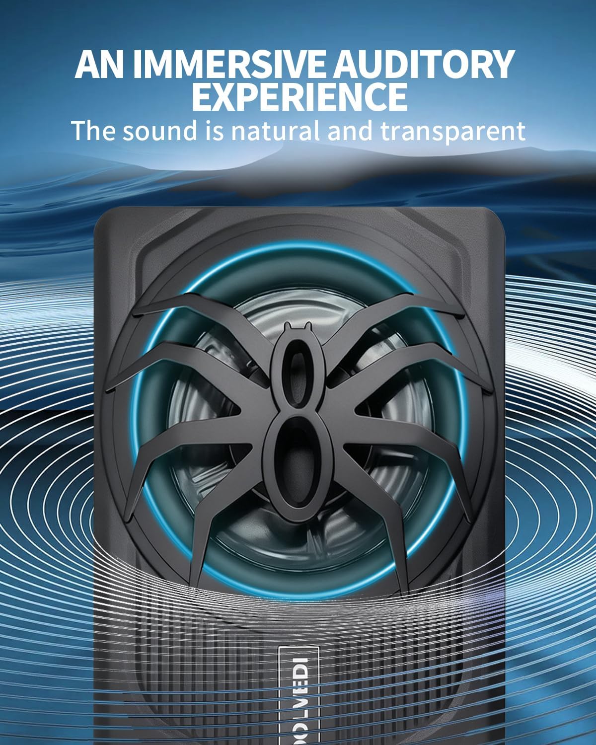 1600W 10 "Ultra-Thin Under-seat subwoofer with Amplifier and LED Ambient Light, Slim Design, deep bass, Individual Control (LPF/gain/bass Enhancement), Suitable for Trucks/Cars