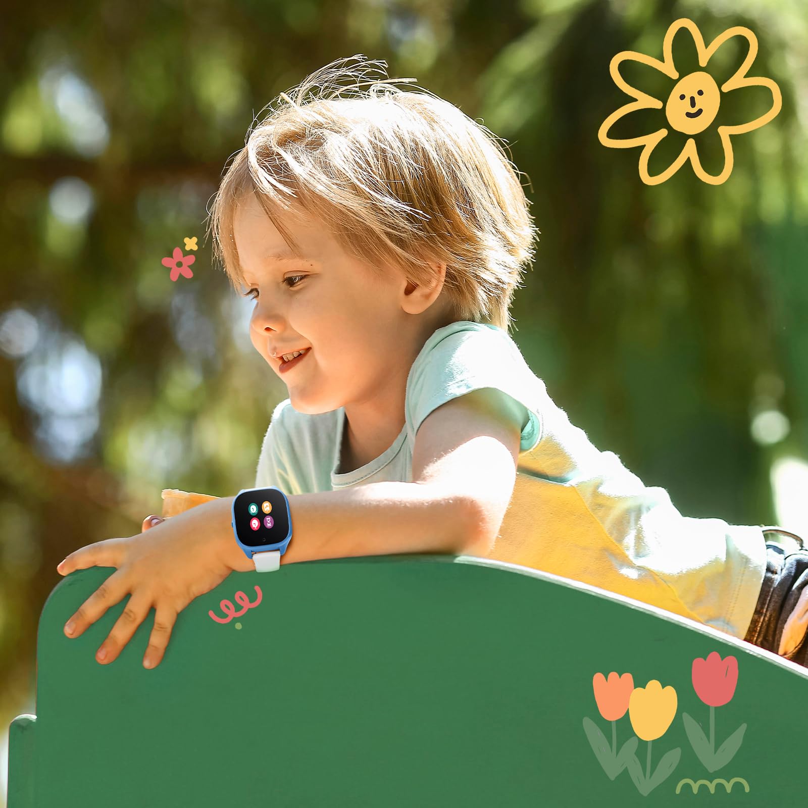 Paquete de 4 correas de reloj de silicona impermeables para niños, compatibles con Gizmo Watch 3, 2, 1, Gabb Watch 3, 2, 1, SyncUP, Cosmo JrTrack, correas deportivas ajustables de repuesto para niños