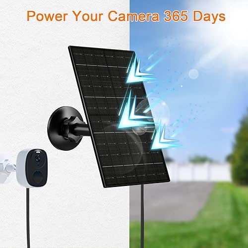 Miniatura 6 de FUTUREZEN Panel solar de 6 W para cámara de seguridad al aire libre, cargador solar USBUSB-C de 5 V compatible con cámaras de batería recargable,