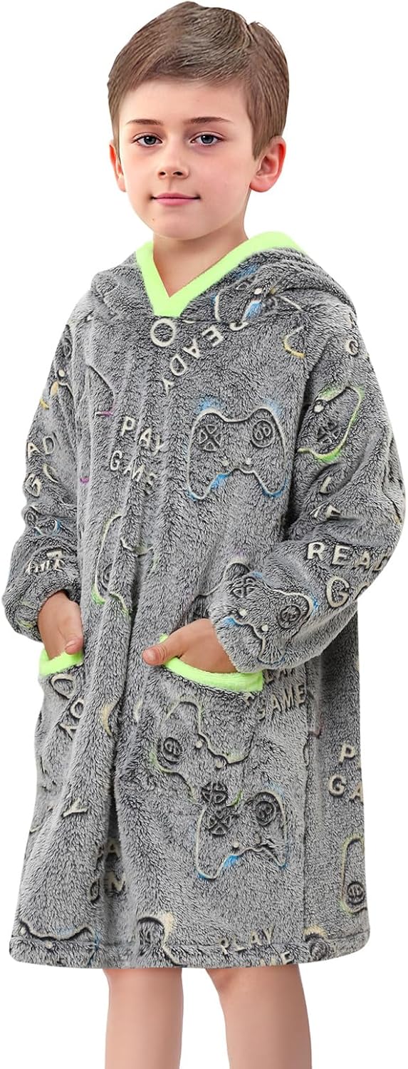 Redair Kids Wearable Blanket Hoodie Boys Girls Comfort Hooded Blanket Sweater with Pocket Cute Birthday Gifts 2-10Y - Image 5