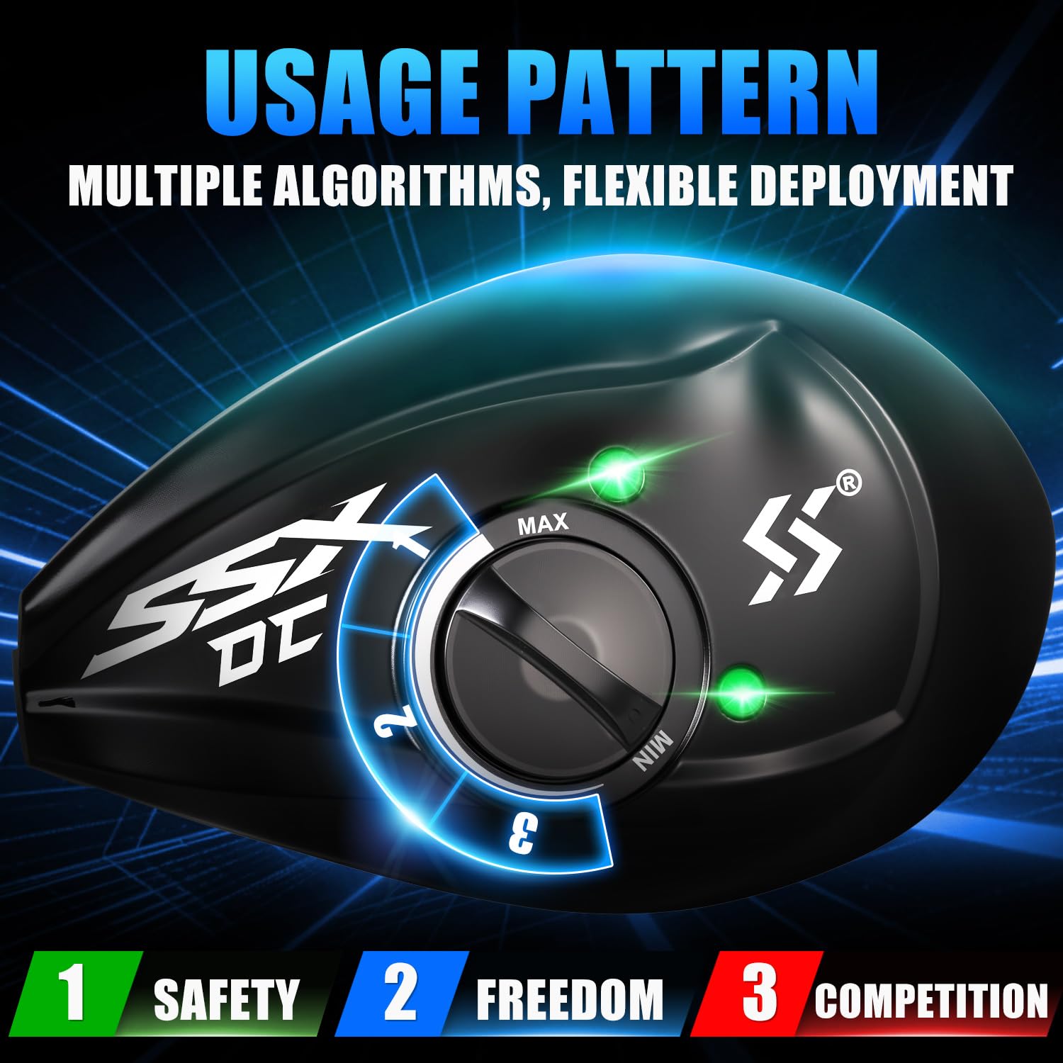 Sougayilang SSX-DC Baitcasting-Rolle–Digitales Bremssystem mit Mikrocomputersteuerung, kompaktes Aluminiumgehäuse, Übersetzung 7.2:1,maximale Bremskraft 10 kg,für Barschangeln und Küstenangeln.