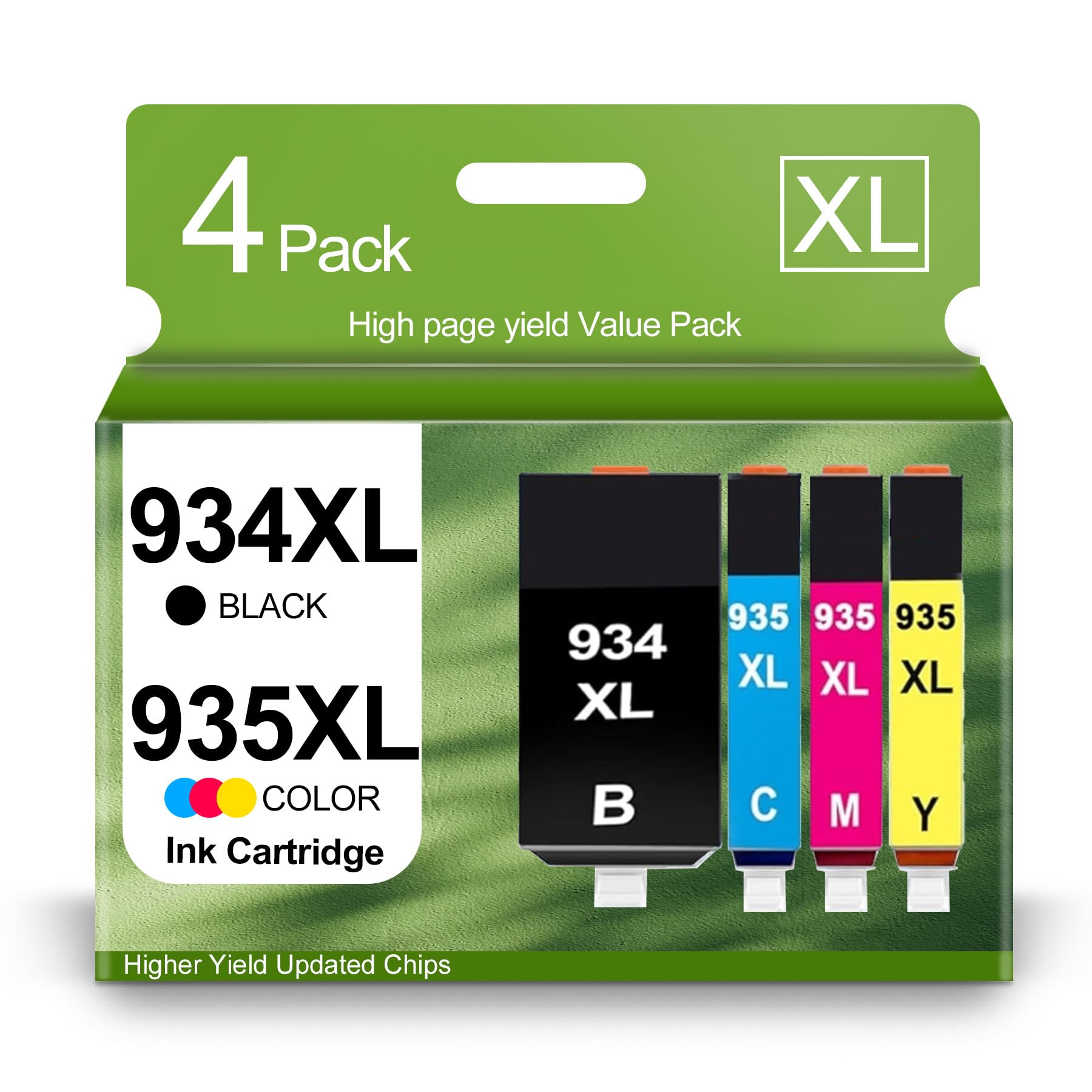 934XL 935XL Ink Cartridges Replacement for HP 934 935 Combo Pack High Yield Work for Officejet Pro 6830 6230 6835 6812 6815 6820 6220 6800 Printer (1