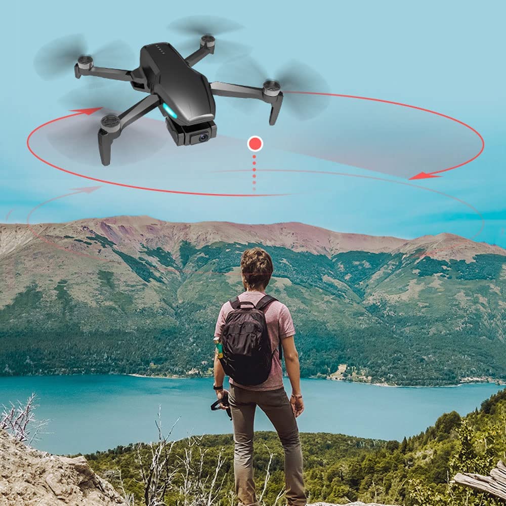 GuyAna Drone per Bambini Adulti con Fotocamera GPS 4K HD FPV, Mini quadricottero RC con Motore brushless, modalità Senza Testa, Mantenimento dell'altitudine, Selfie gestuale, ribaltamenti