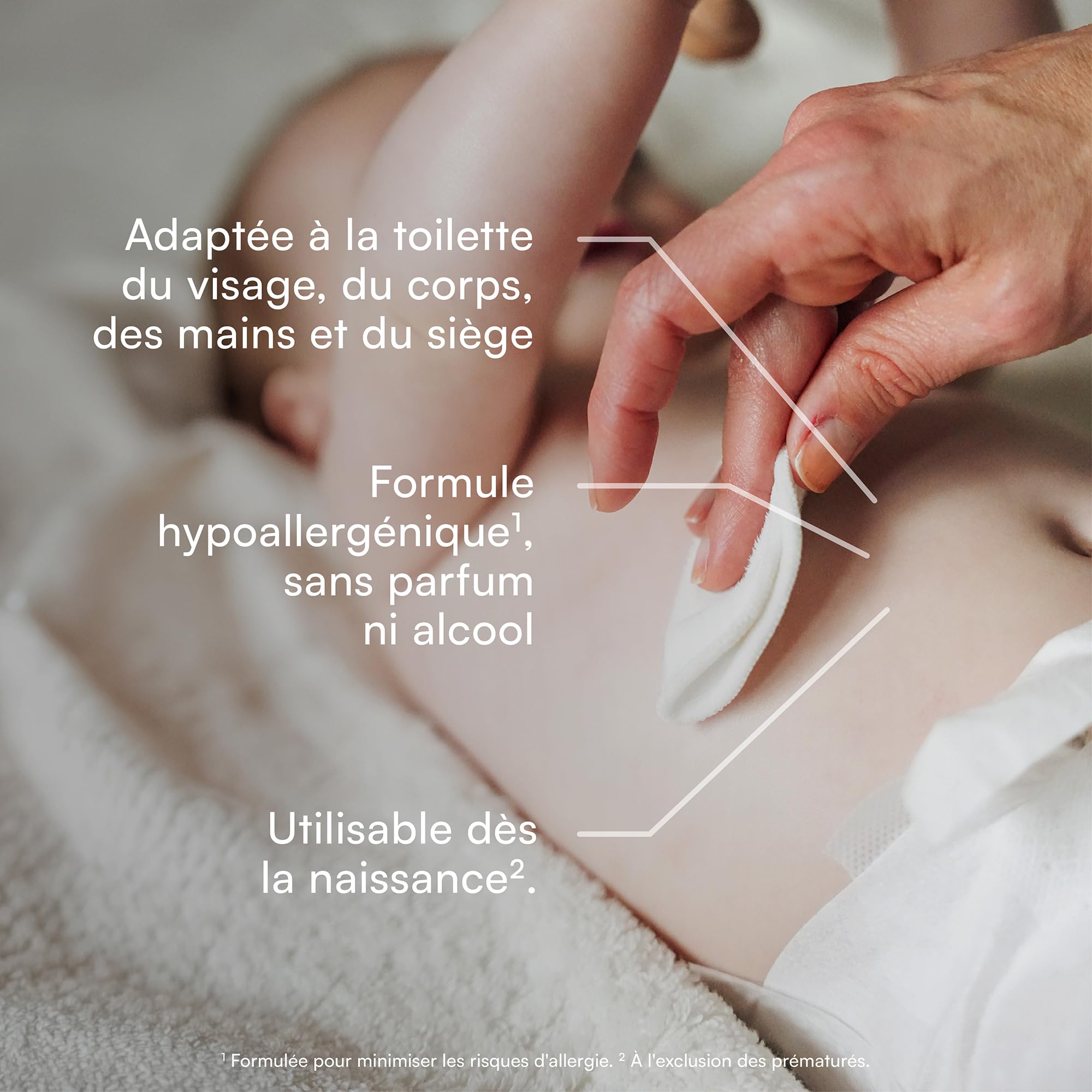 Laboratoires de Biarritz - Eau Nettoyante Micellaire pour Bébé - Certifiée Bio - Apaise et Rafraîchit la Peau - Visage, Corps, Mains & Siège - 500 ml - Fabriquée en France