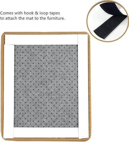 Miniatura 5 de SHENGOCASE Paquete de 4 alfombrillas rascadoras de sisal para gatos de 8 x 12 pulgadas con cintas de gancho y bucle. Alfombrilla de sisal de