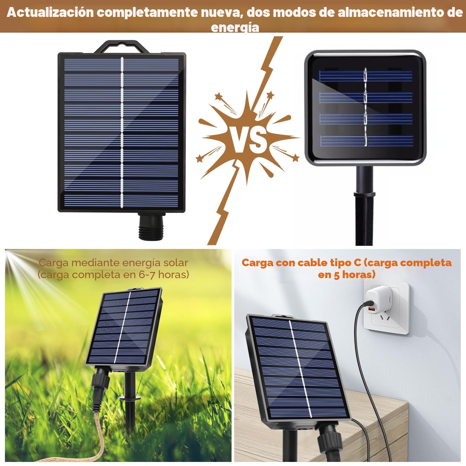 2PC Guirnalda Solar Exterior, 32 Bombillas,IP65 8 Modos Guirnalda | Mando y Regulable: 4 Niveles de Brillo y Temporizador 4/6/8h – Encendido Automatico al Anochecer, Apagado al Amanecer