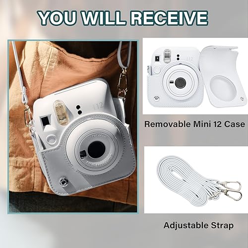 Miniatura 5 de Rieibi Funda para cámara compatible con Fuji Instax Mini 12  MINI 12 Funda de transporte para cámara instantánea Fujifilm Instax Mini 12  Funda de
