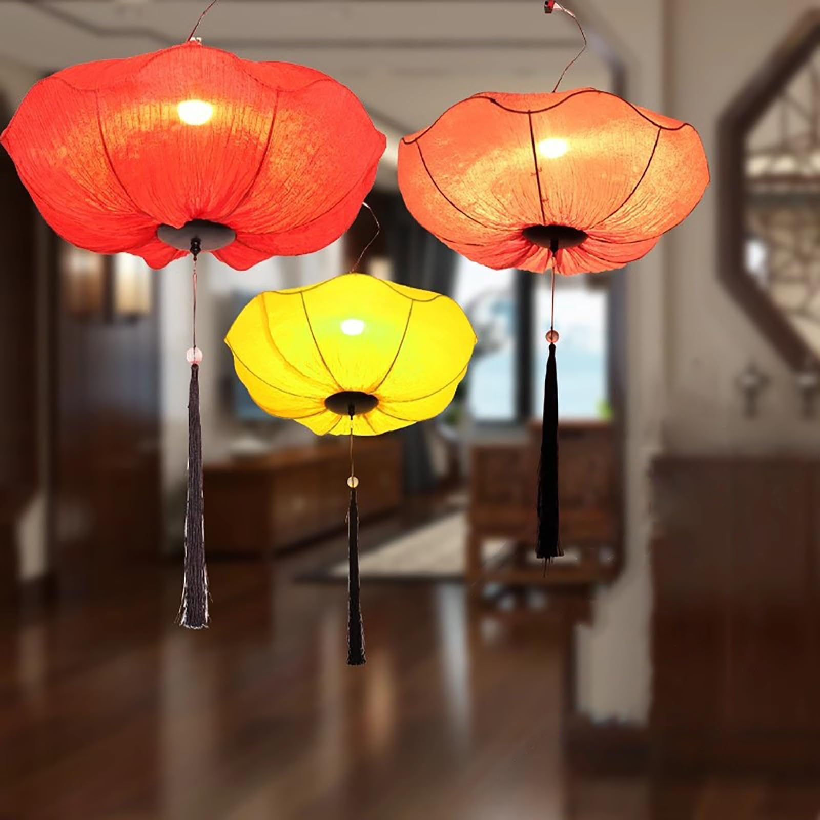faroles, Linterna China de Mano, Adornos Colgantes(Red,40#)