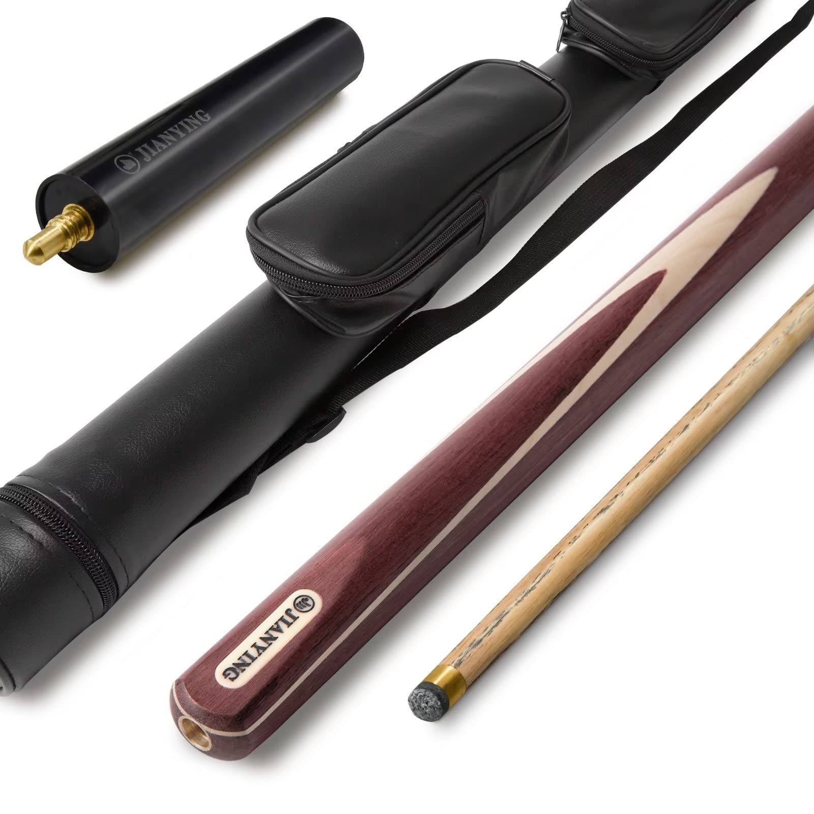 Snooker Cue 3/4 Jointed Handmade Pool Cue Ash Shaft Billiard Cue 3 Piece 57" 18oz Tip 10mm with Extension Accessories Hard Case/Bag Options to Choose