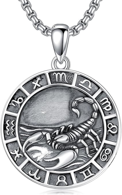 Seiyang Zodiac Necklace 925 Sterling Silver Constellation Pendant Horoscope Medal Zodiac Jewelry Gifts(with Gift Box)