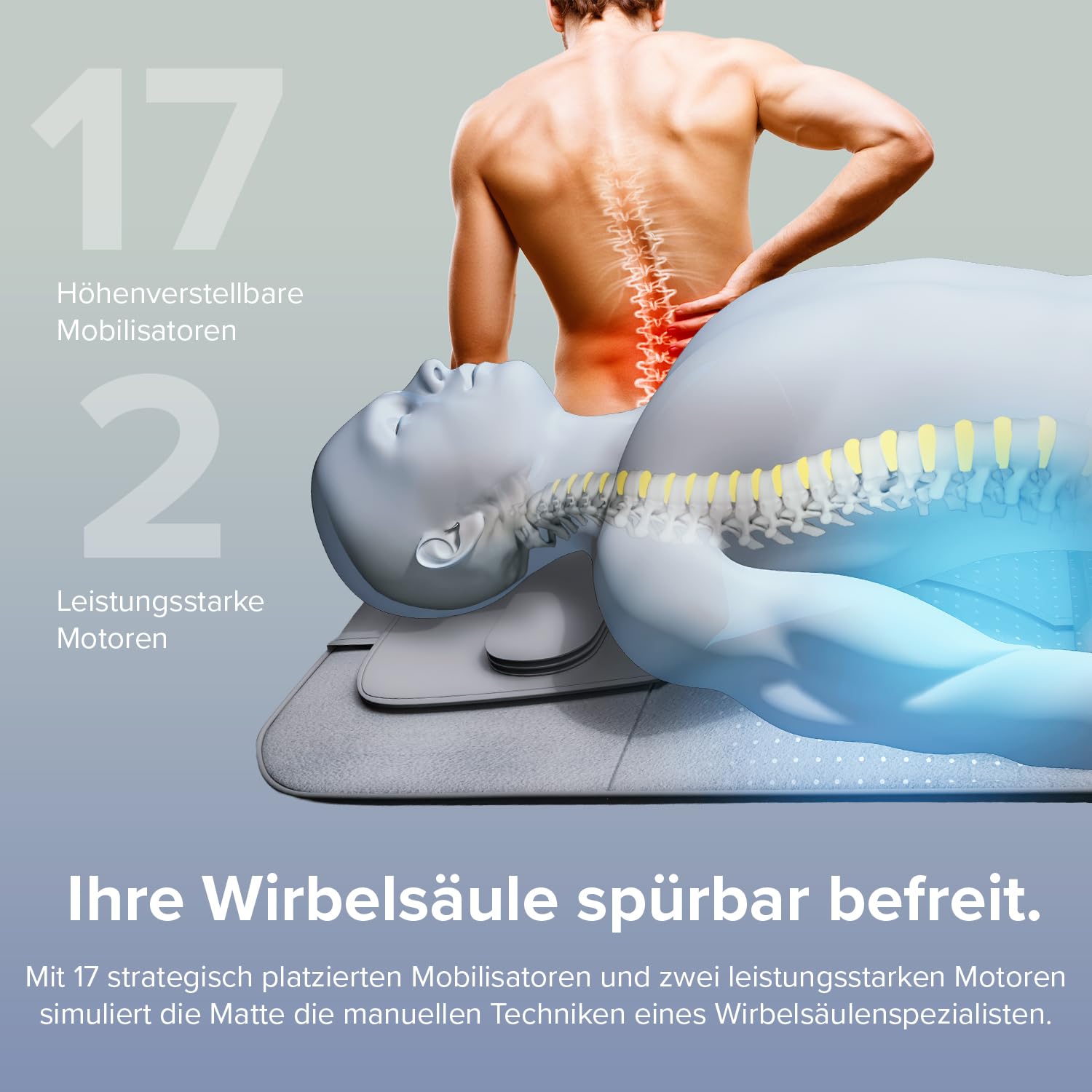 DR. HO’S MotionSolution® Mat | Massage Matte für Wirbelsäulenpflege mit Wärmefunktion | Massagematte für Rücken, Nacken & Hüfte | Faltbare Vibrationsmatte | Massageauflage individuell einstellbar