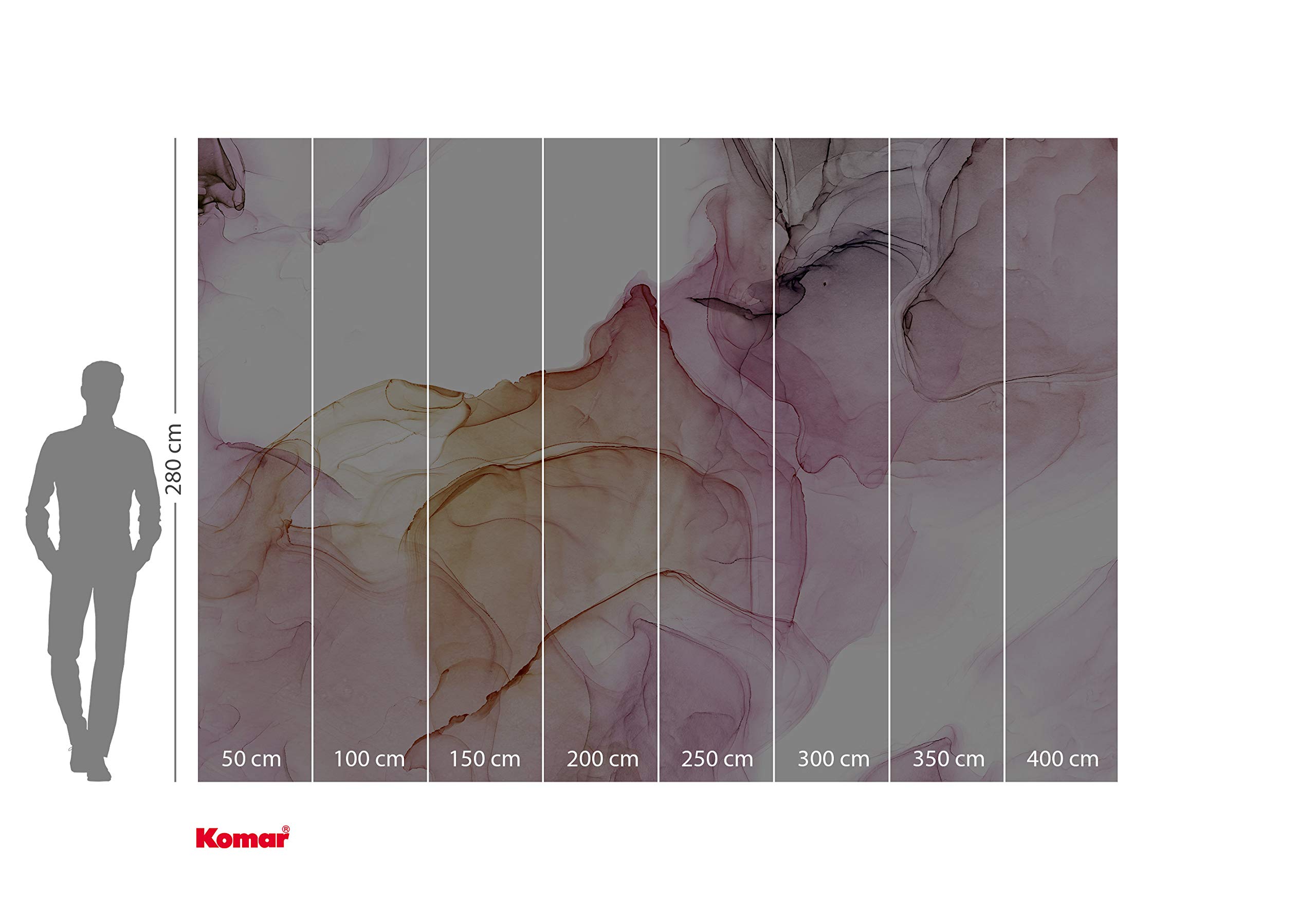 Komar Non-Woven Photo Wallpaper Shiny Fluid Colours Living Room Bedroom Decoration Wallpaper Size: 400 x 280 cm (W x H) 8 Panels Width 50 cm - Image 3