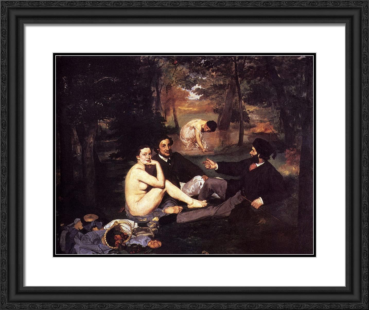 ArtDirect Manet, Edouard 24x20 Black Modern Framed Art Print Titled: Dejeuner Sur Le Herbe