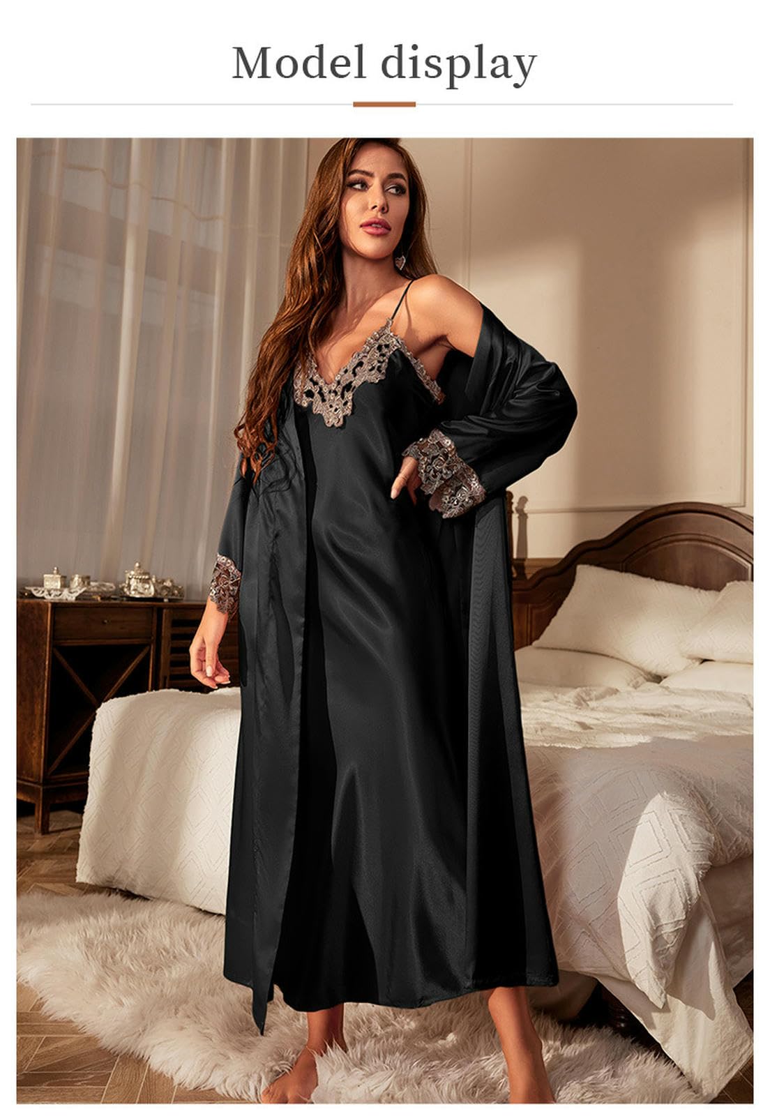 Pigiama da Donna Sospender Abito Notte Set Semplice Casual Sexy Stampato Due Pezzi Quattro Stagioni Indossamento Domestico-Blu-s