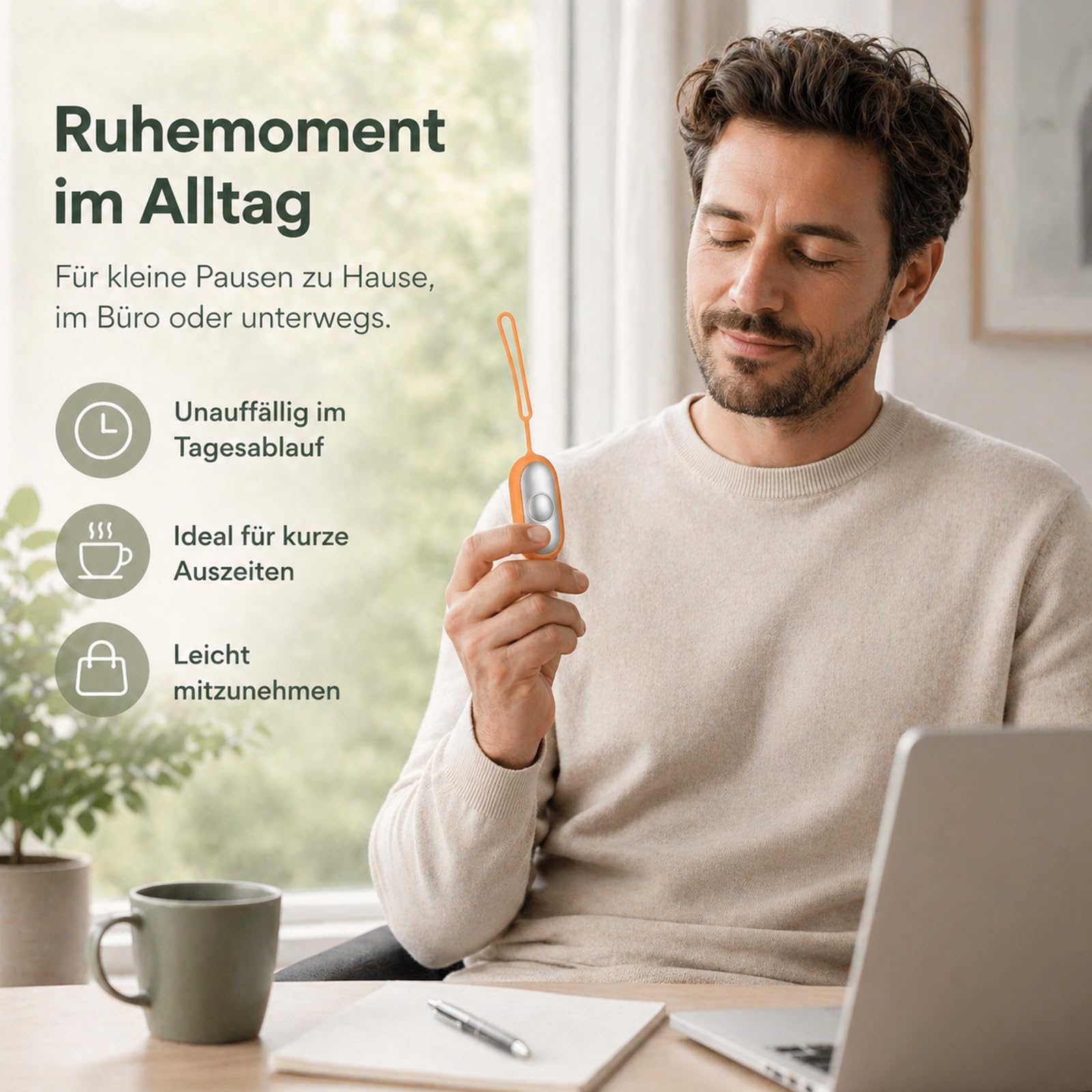 Calmbeez Gerät mit USB Aufladung für Entspannung und besseren Schlaf, tragbar, kompakt, Grün