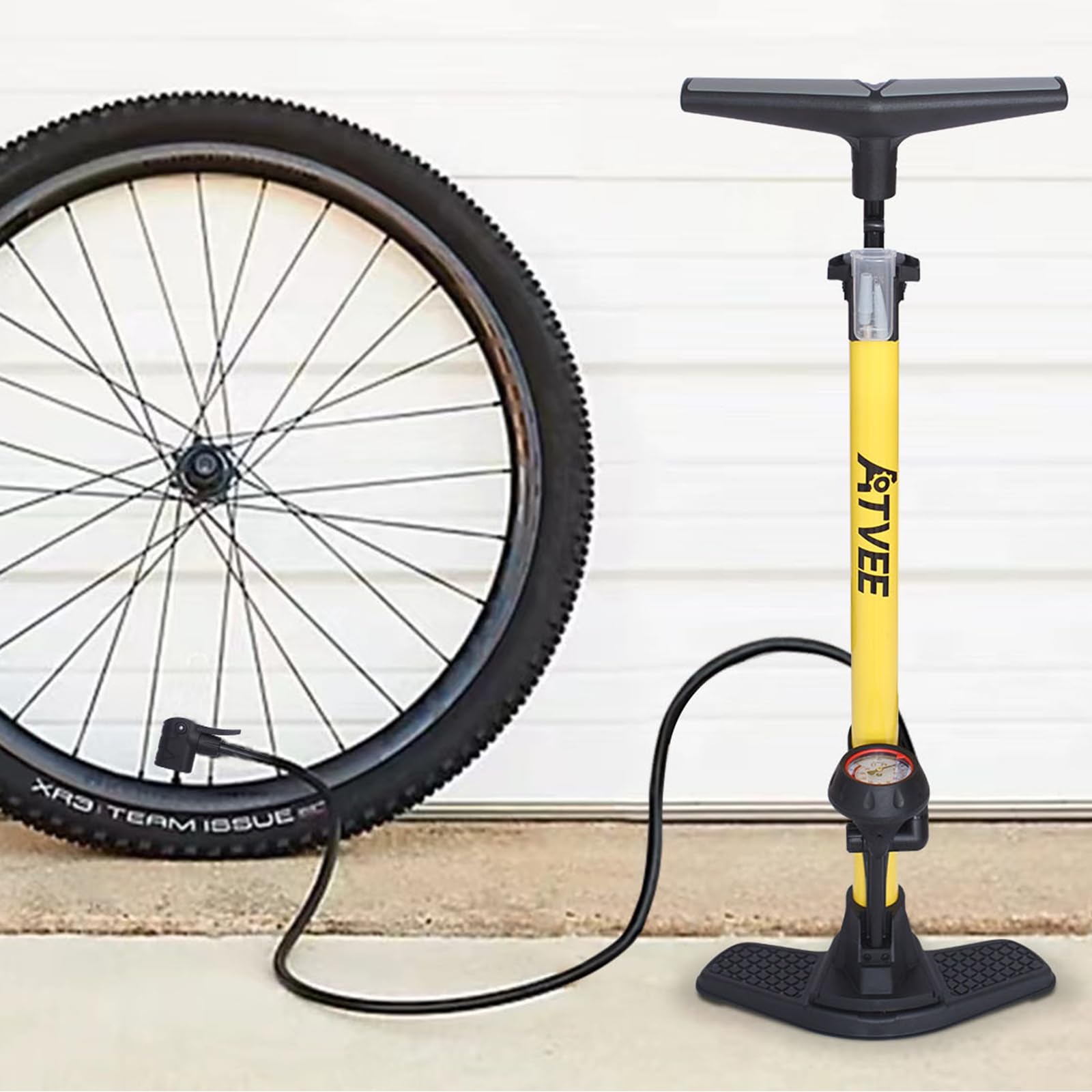 Bike Pump, 25” Height Full Size Bicycle Pump with 160 PSI High Pressure, Bike tire Pump with
