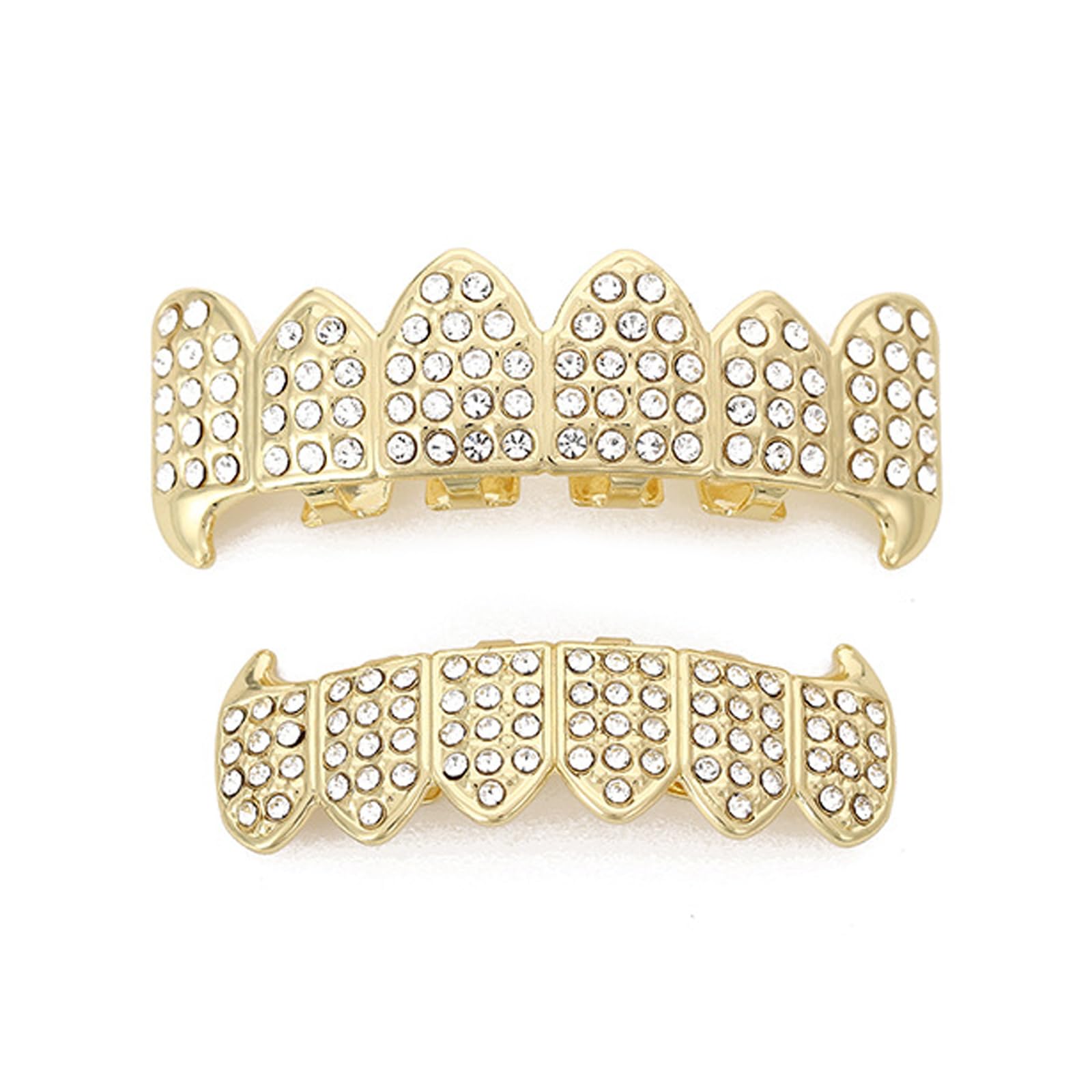Qiwenr Hip Hop Teeth Grills, Rapper Braces, Bottom Grills, Hip Hop Custom Fit Polished Teeth Grillz, for Music Festivals, Fashion Shows, Halloween, Parties, Cosplay, Decoration — image 1