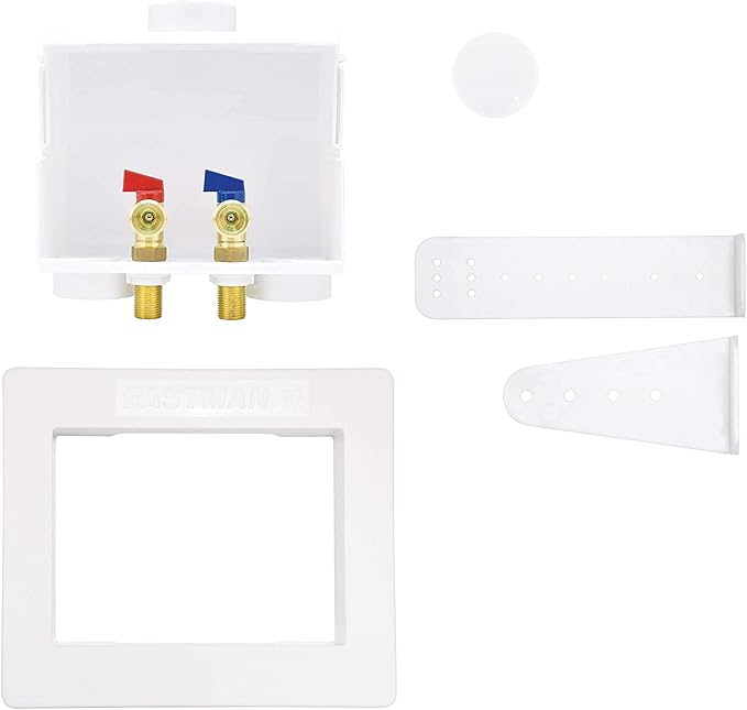 Eastman 60243 Dual Outlet Washing Machine Outlet Box, 1/2 inch Sweat