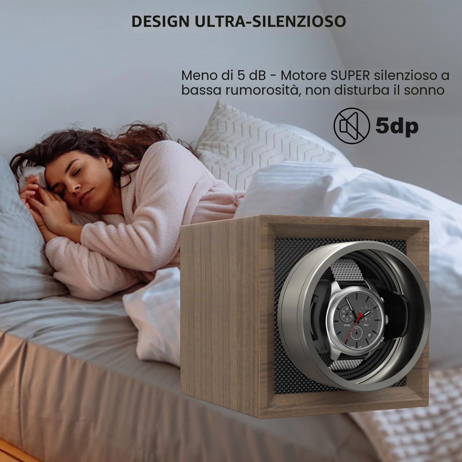 XTELARY Carica orologi singola, carica orologi automatica, 1 orologio con motori Mabuchi, funzionamento a batteria o alimentatore per uomo e donna