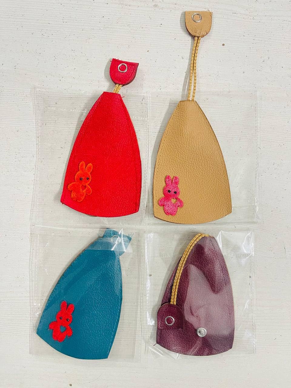 2 PCS Car Key Case, Cute Key Case Holder PU Leather Key Pouch Large Capacity Pull Out Car Keychain Bag Sleeve-image-39