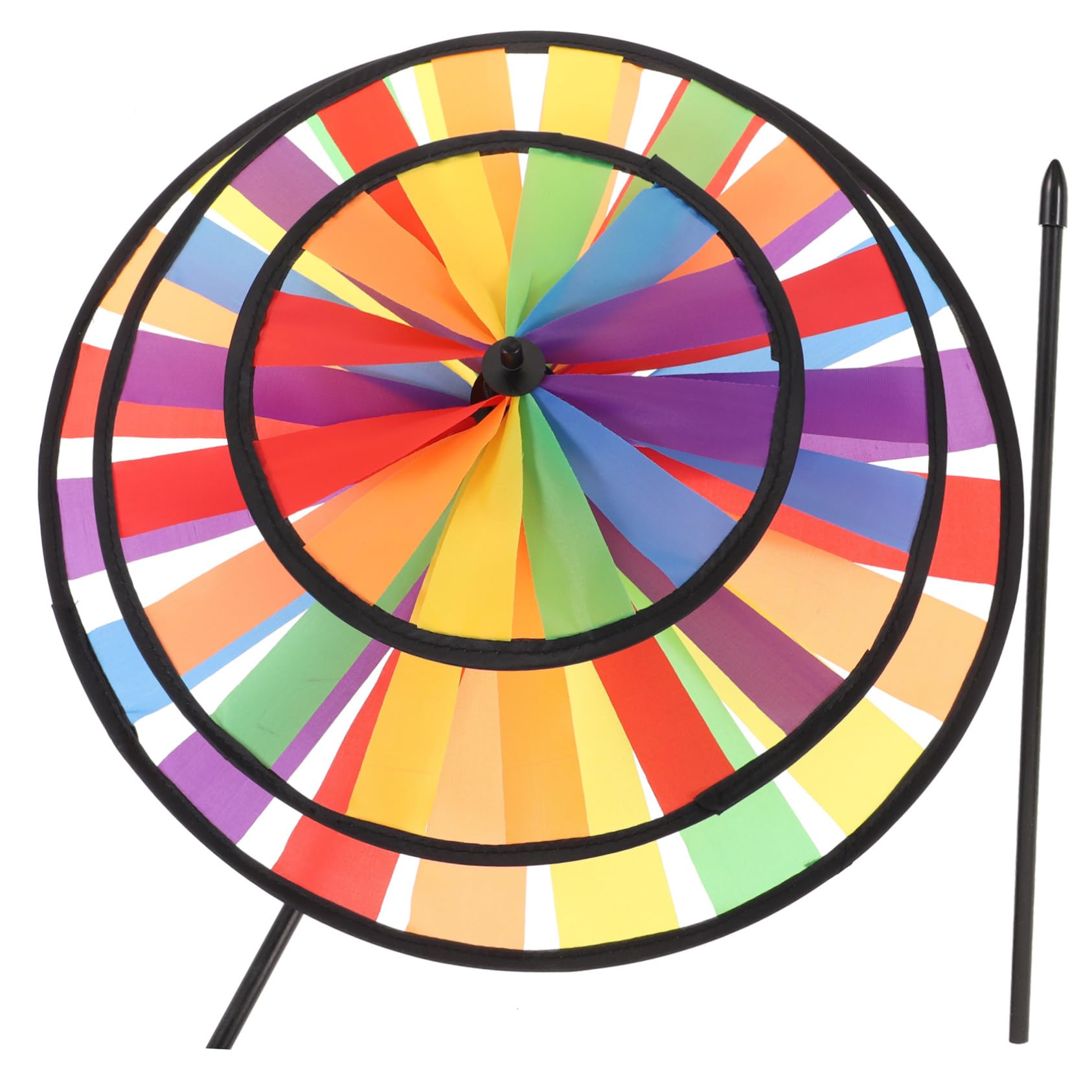 BESPORTBLE Garden Windmill for Boys and Girls 3-layer Rainbow Wind Spinner Sturdy Fashionable for Children Yard Decor