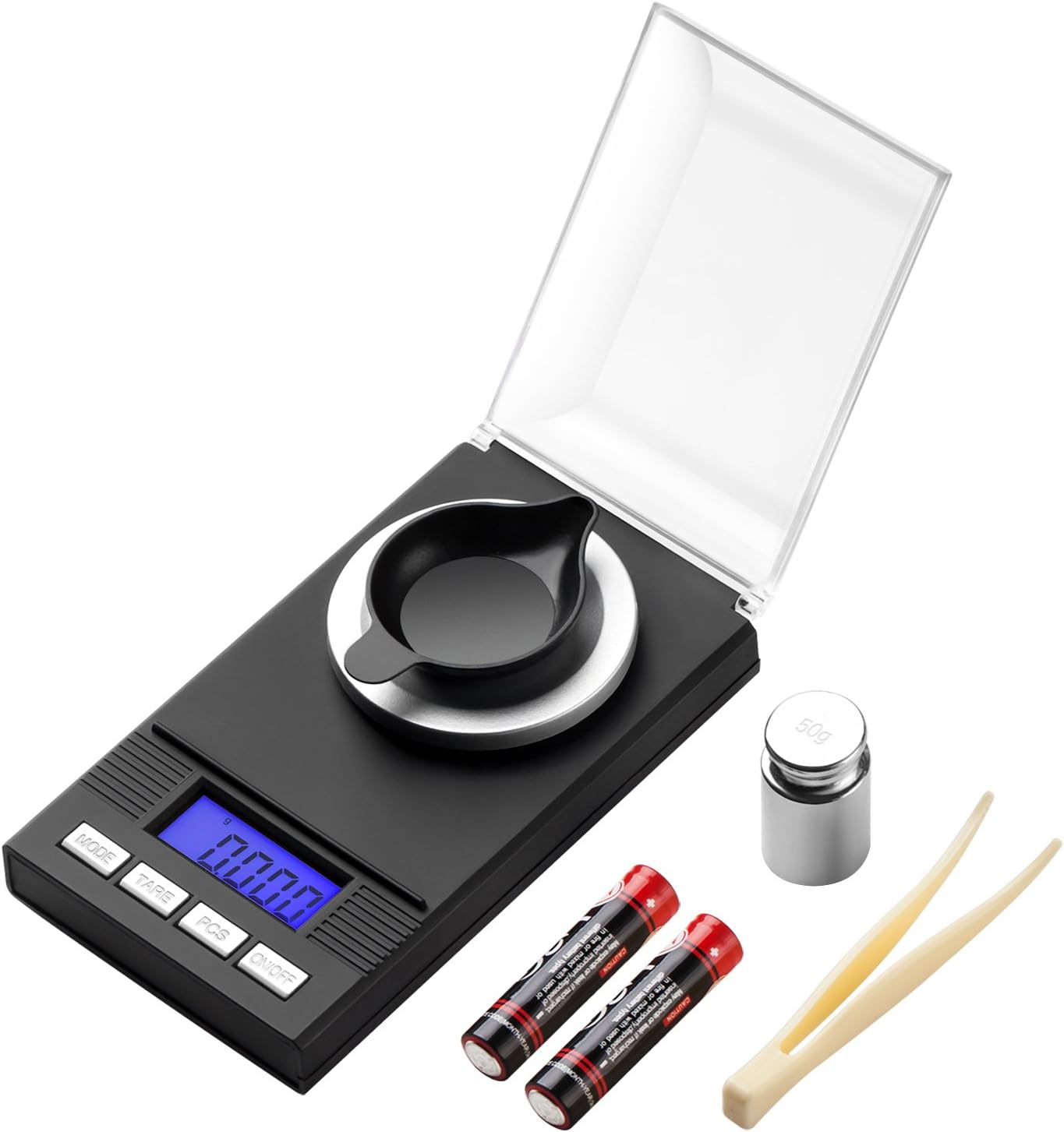 Kntiwiwo DIgital Milligram Scale 50g/0.001g Scientific Lab Pocket Scale for Reload with Calibration Weight for Medicine Powder Jewelry Weighing