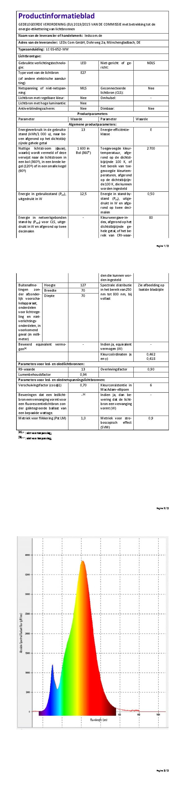 ledscom.de 10x lampadine LED E27, A70, bianco caldo (2700 K), 12,5 W, 1600lm