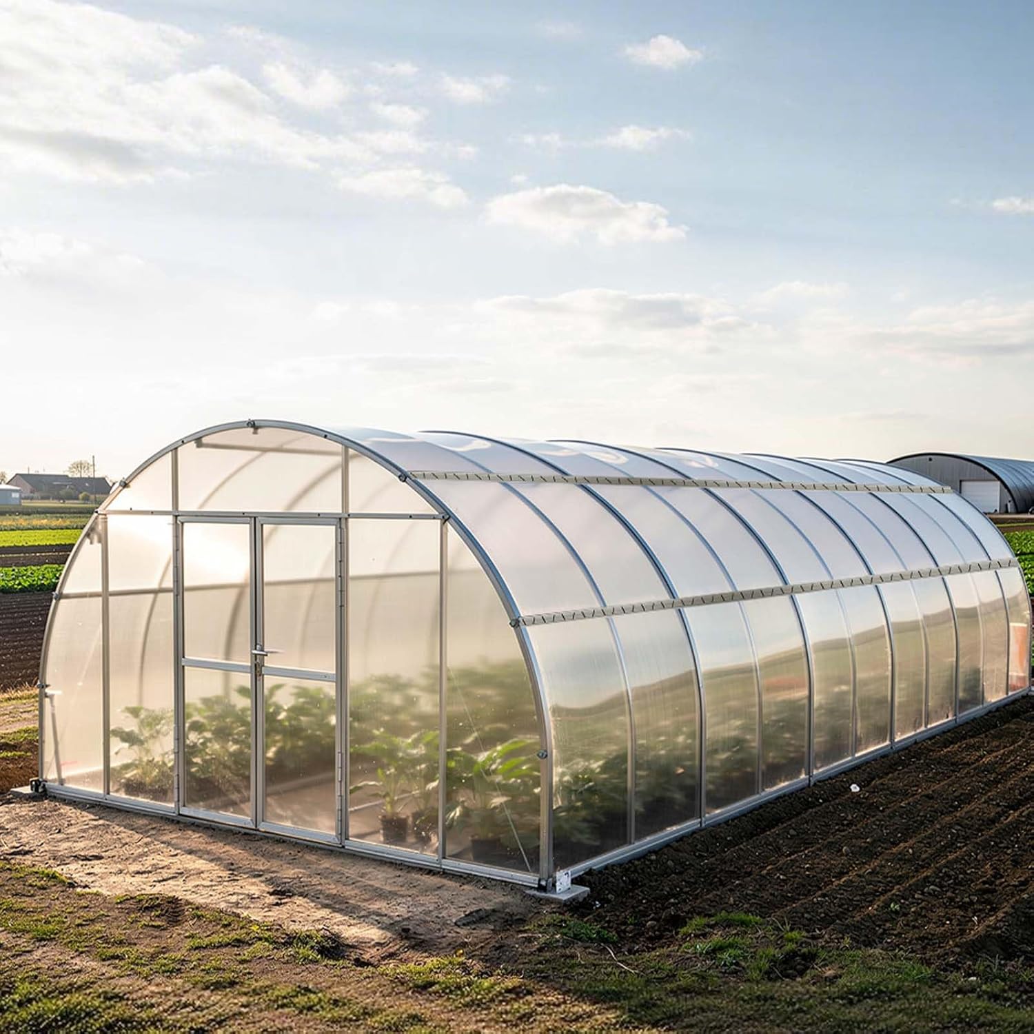 VEVOR Greenhouse Spring Wire and Lock Channel, 20 Packs 6.56 ft PVC-Coated Wiggle Wire & Aluminum Alloy Channel Bundle Kit with Included Screws, 0.05 in Thickened, Poly Film & Shade Cloth Attachments