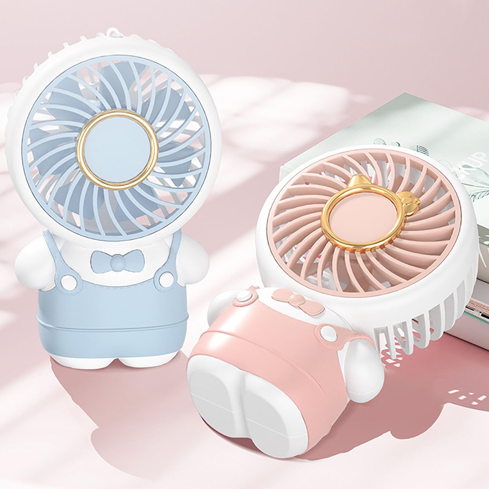 Potente mini ventilatore portatile – Circolatore d'aria da tavolo ultra silenzioso, flusso d'aria grandangolare, portatile per casa, ufficio, viaggi – grazioso design viola
