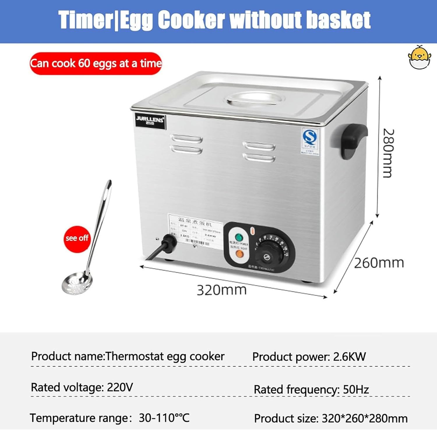 Egg Boiler, Constant Temperature Hot Spring Egg Boiler, Large Capacity Egg Boiler Egg Steamer, for Commercial Use~/