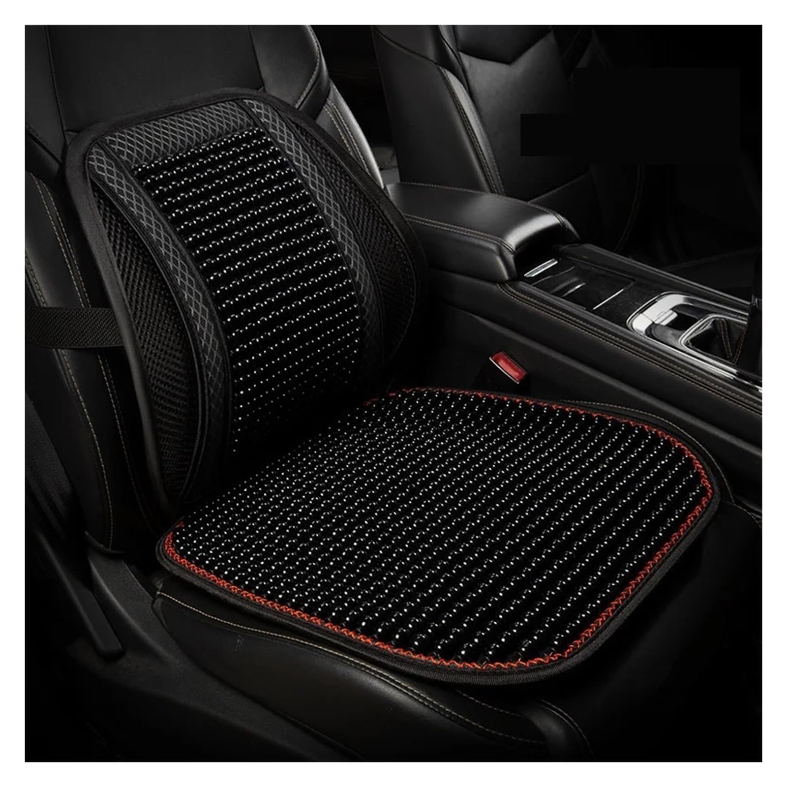 EDXNCVVM Car Chair Cushion Summer Cool Cushion Single Piece Of Wood Beads Summer Breathable Cushion Ventilation Cold Four Seasons Availabl(CHERRY)