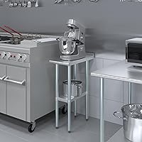 Vista 6 de AmGood Mesa de trabajo de acero inoxidable con protector contra salpicaduras de 1.5 pulgadas Mesa de preparación de alimentos de cocina de metal