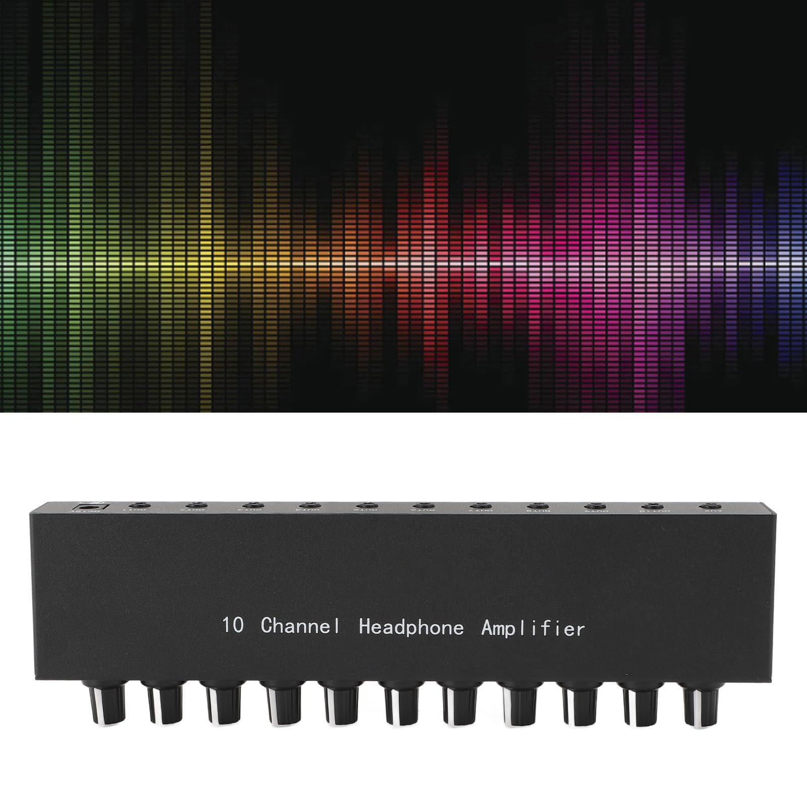 Amplificatore per Cuffie a 10, Splitter per Cuffie Portatile in Metallo Amplificatore Stereo Equalizzatore Integrato per Mixer con Circuiti Analogici HIFI, Amplificatore