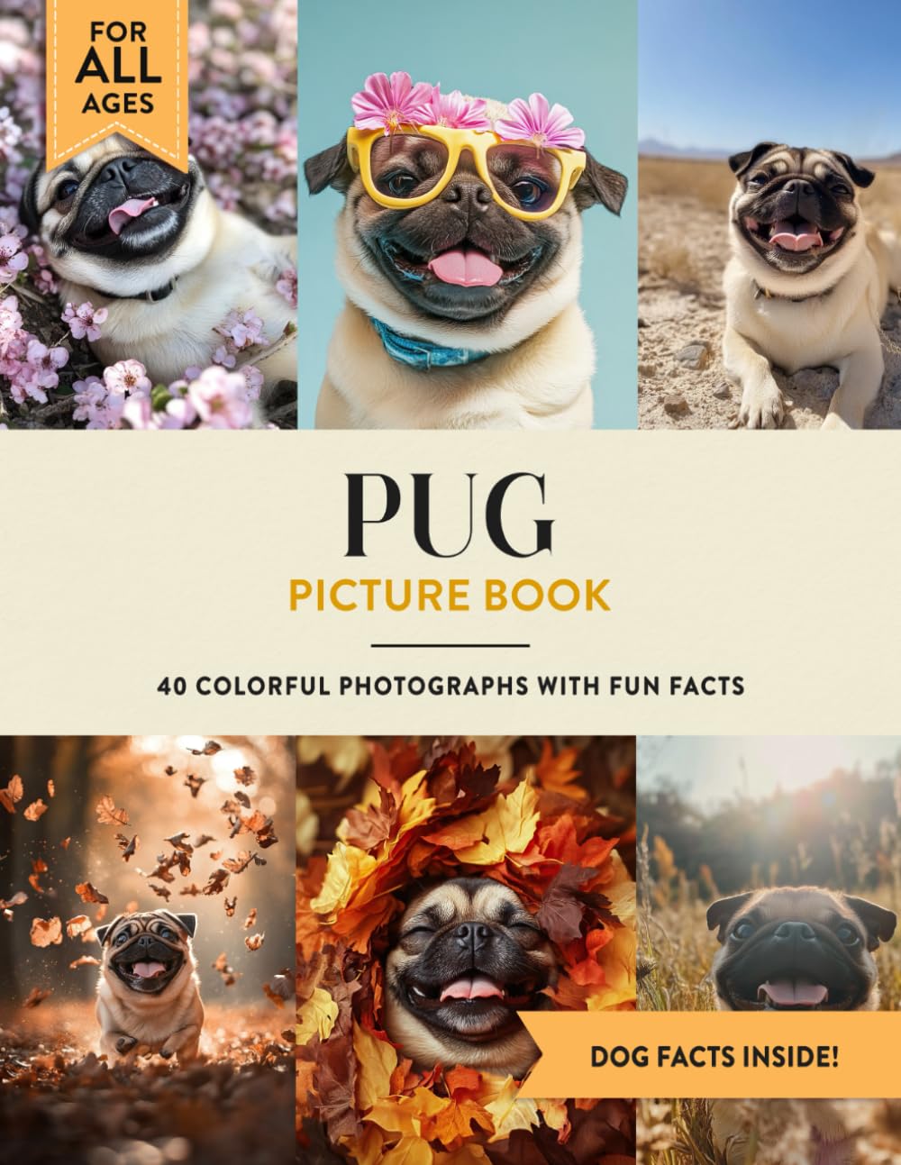 Pug Picture Book: 40 Colorful Photographs with Fun Dog Facts for Kids & Adults