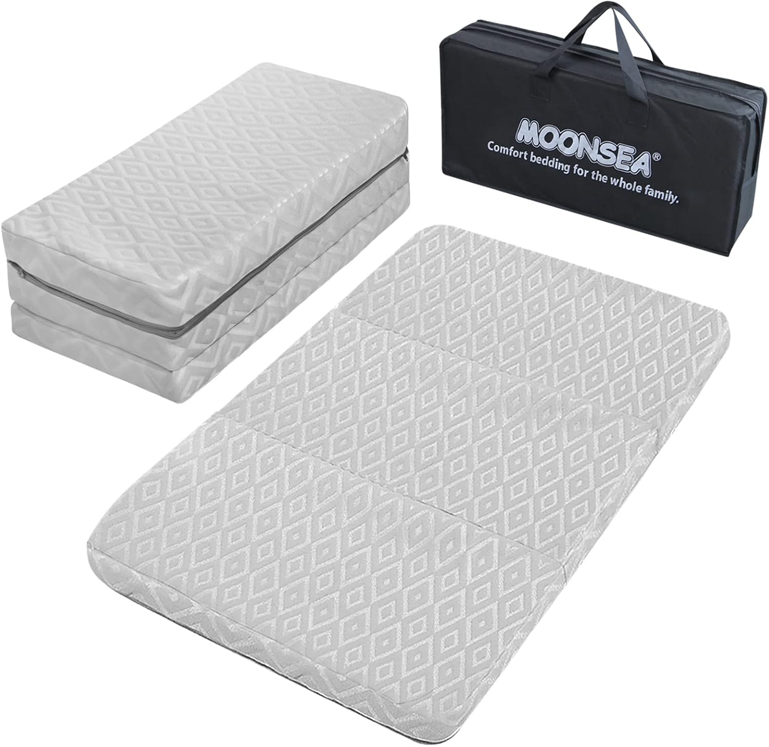 Pack n Play Trifold Mattress Topper, Pack and Play Mattress Foldable with Ultra Soft Jacquard Water-Resistant Playard Playpen Mattress Pad Cover, Mini Crib Mattress 37.5x26x2 Inch : Toys & Games