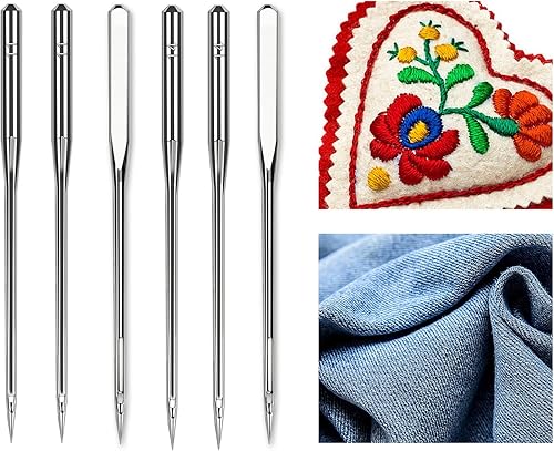 Miniatura 6 de 100 agujas universales para máquina de coser 7511, agujas para máquinas de coser domésticas para bordado de tela fina