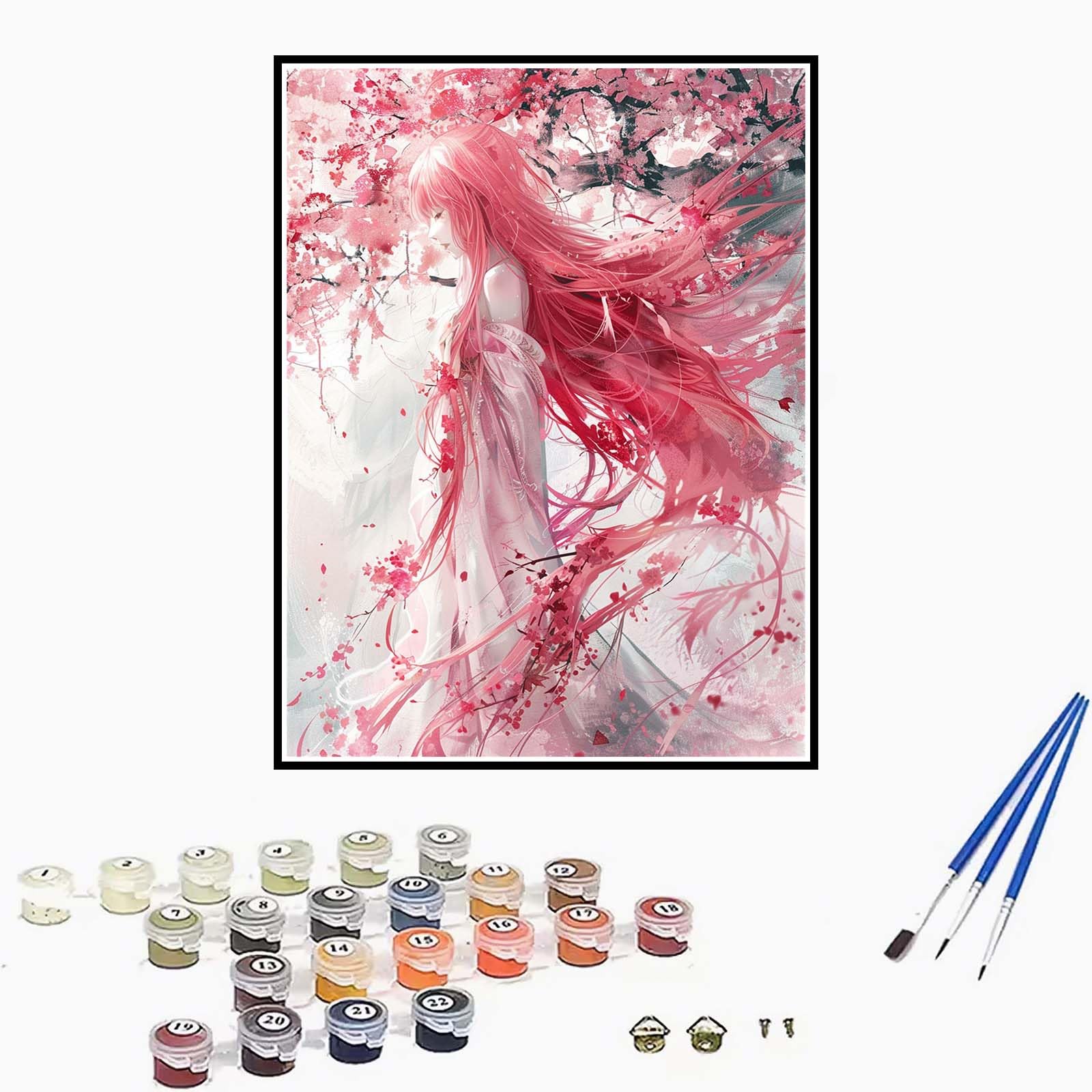 Dipingere con i Numeri per Adulti Ragazza,Dipingi Con i Numeri Bambini Hobby per Donne 6 7 8 9 anni,Cartone animato Painting by Numbers Kit Arte per Decorazione Della Casa con telaio 60x90 cm-DK684