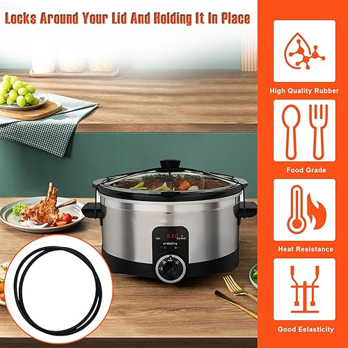 Miniatura 6 de Correa de cierre de tapa negra para olla de cocción lenta Hamilton Beach de 6,7,8 cuartos de galón WHT … Correa de tapa para fijar la tapa de olla