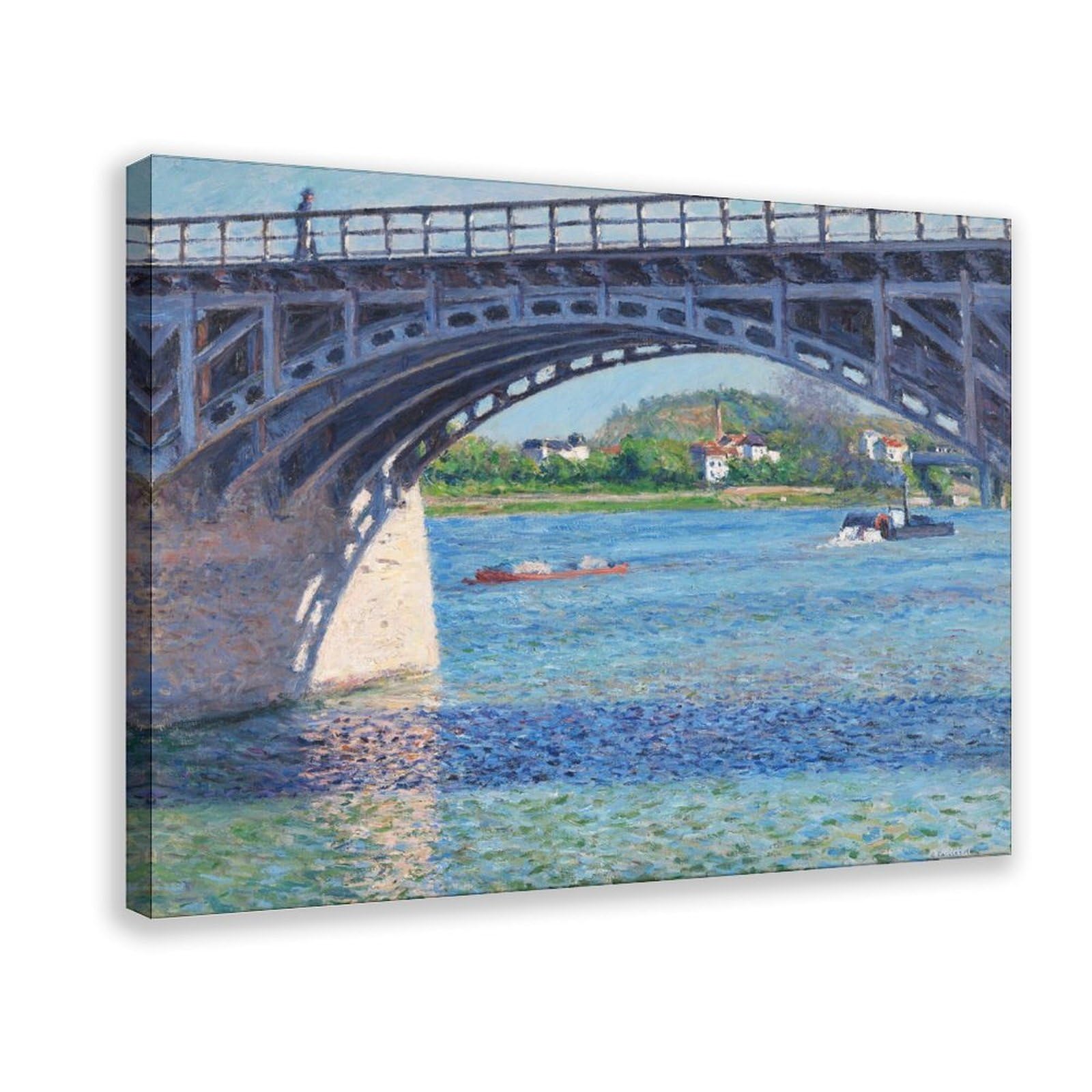 DFJyjFGJJ Gustave Caillebotte, Bridge at Argenteuil And The Seine Poster Print for Teen Boys Room Wall Art Canvas Painting 24" L X 36" W