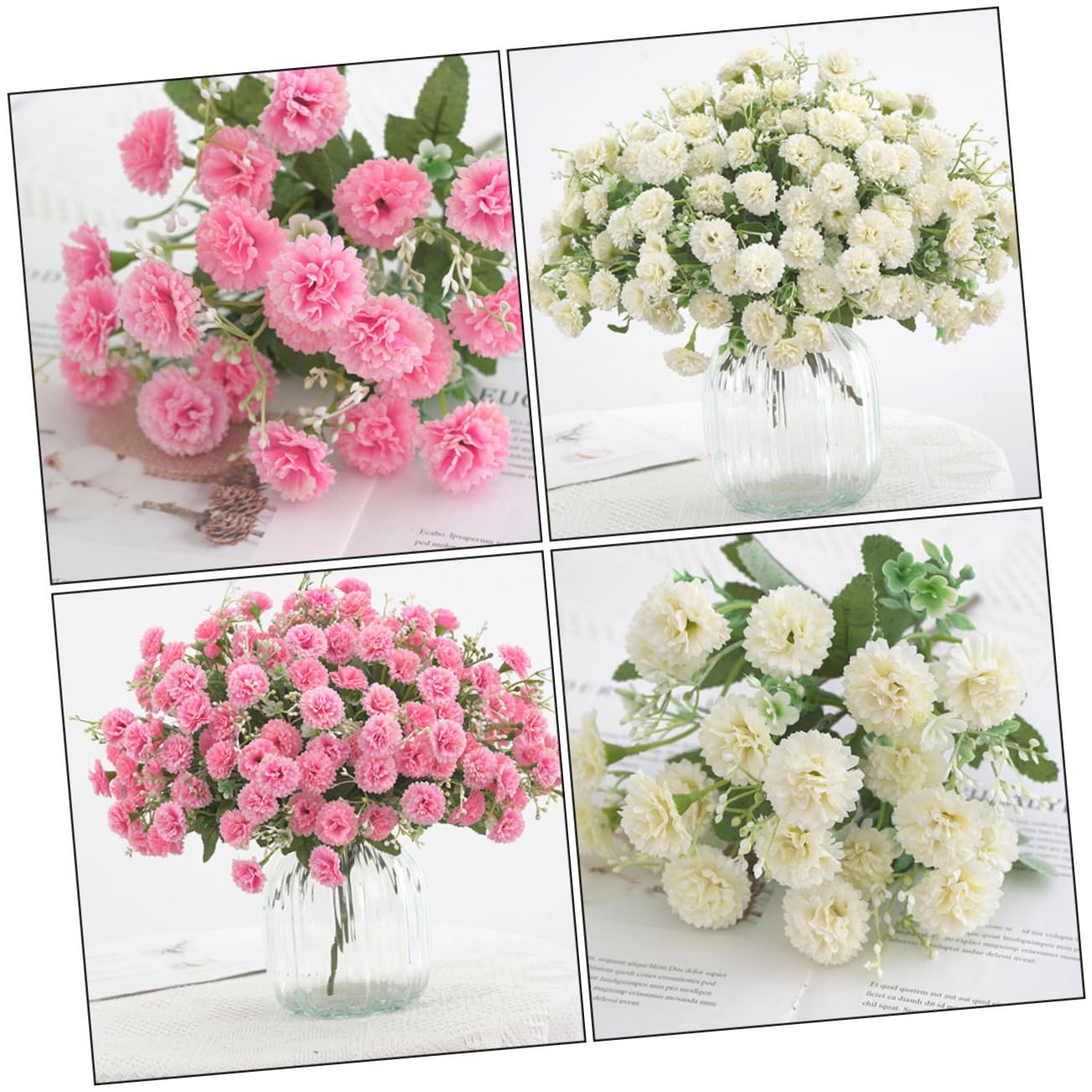 Ciieeo 3 Sätze Nelken Blumenstrauß Für Hochzeitsdekoration Und Wohnambiente Und Lebensnahe Anordnung Für Feste Und Veranstaltungen 2 Stück * 3