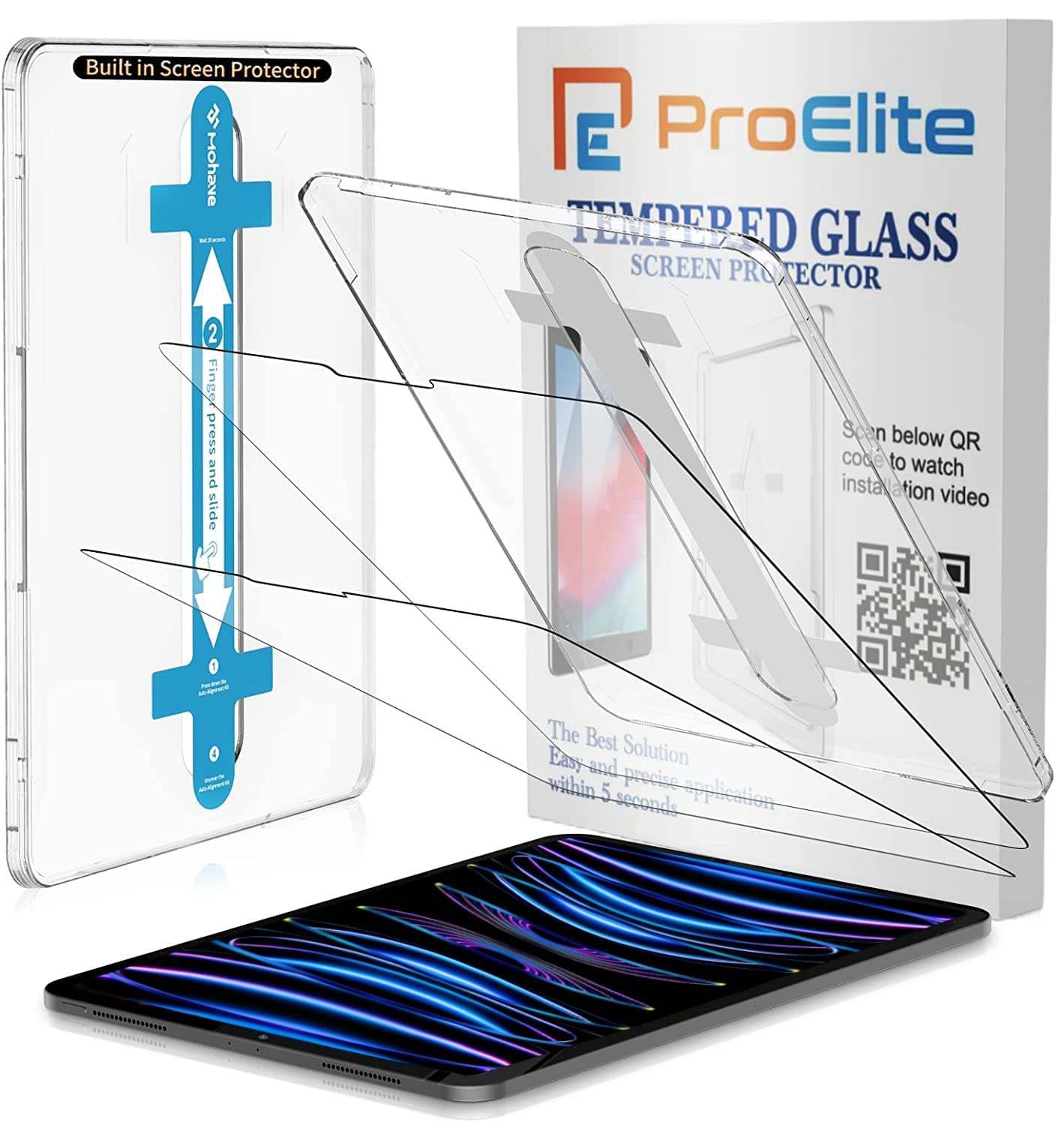 ProElite Tempered Glass Screen Protector for Apple iPad Pro 12.9 inch 2022/2021/2020/2018 6th/5th/4th/3rd Gen (with Auto Alignment Kit) (B0C342RGVF) Amazon Price History, Amazon Price Tracker