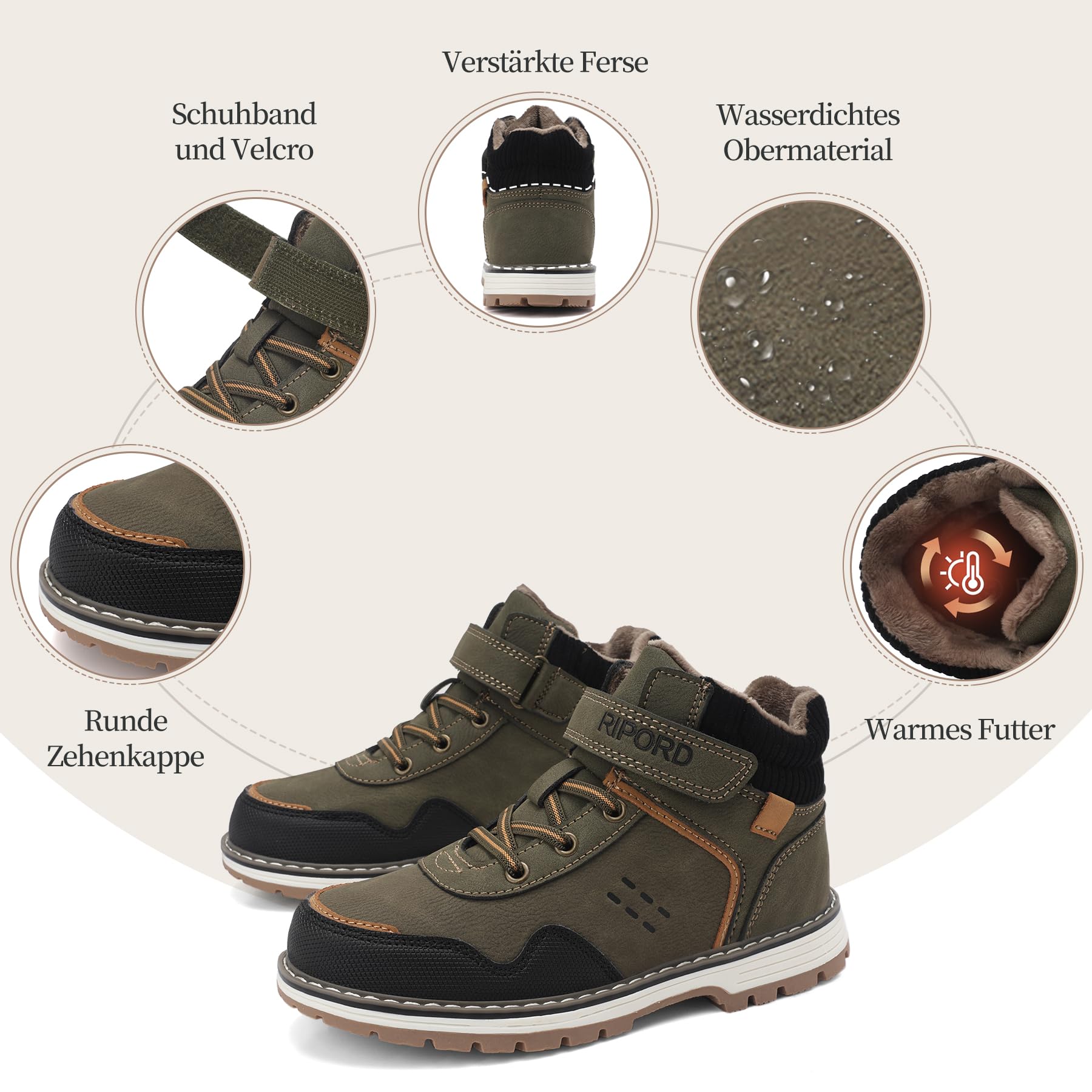 Kinder Winterstiefel Gefüttert Winterschuhe Rutschfest Mädchen Jungen Schneestiefel