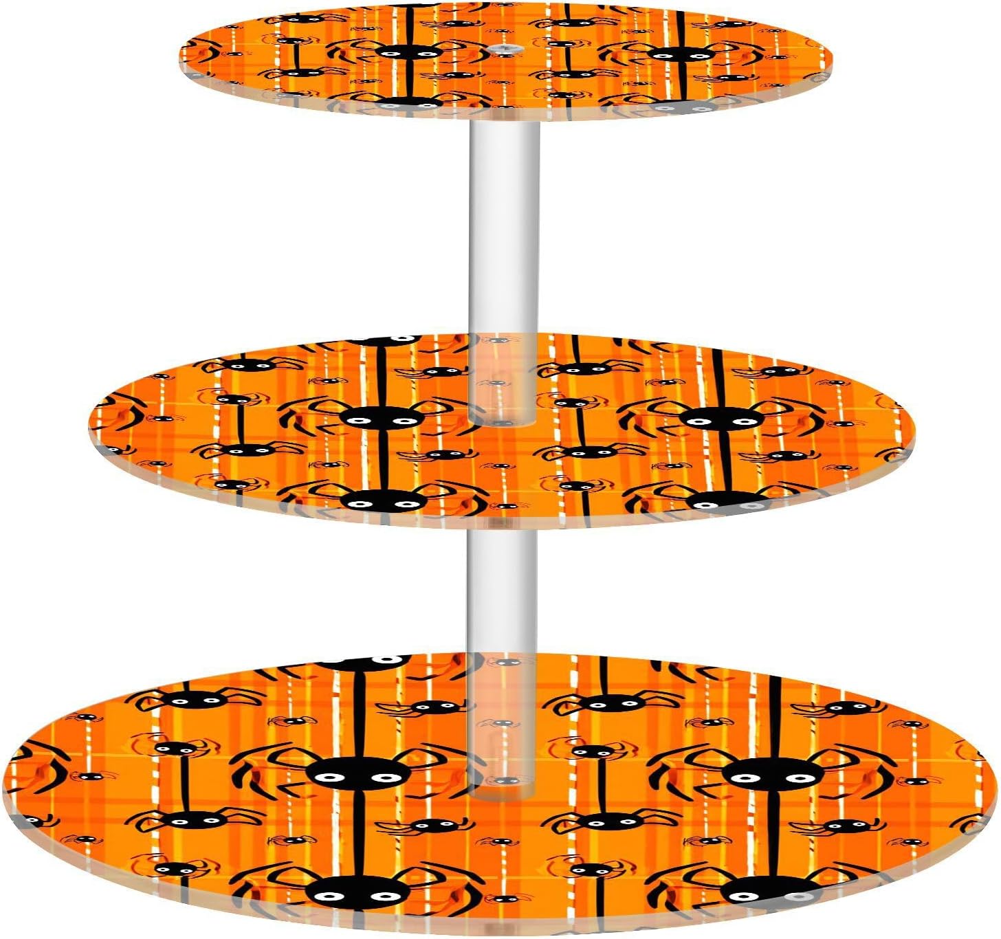 Spider Halloween 3 Tier Acrylic Cupcake Stand, Cupcake Stand for 34 Cupcakes for Weddings,Christmas,Holidays,Parties,Birthday,Printed Cupcake Tower 23301003