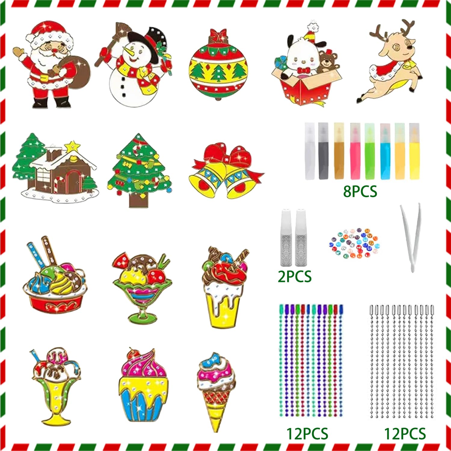Diy Crystal Paint Art,pendentif de peinture de couleur cristal sans colle,DIY Crystal Paint Arts and Crafts Set,Peinture à Coller en Cristal de Noël,Kit de Bricolage de Couleurs Cristal (crème glacée Diy Crystal Paint Art,pendentif de peinture de couleur cristal sans colle,DIY Crystal Paint Arts and Crafts Set,Peinture à Coller en Cristal de Noël,Kit de Bricolage de Couleurs Cristal (crème glacée