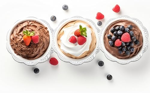 Miniatura 4 de Boao Juego de 160 manteles individuales redondos de papel decorativo de encaje para decoración de pasteles, bodas, vajilla, 8 tamaños surtidos, 12,