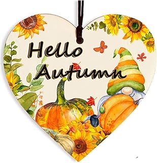Hello Autumn Wooden Sign, Autumn Gifts, Autumn Home Decor, Hello Pumpkin, Hanging Autumn Decorations, Sunflower, Pumpkins Autumn Decorations Home For Thanksgiving And Autumn