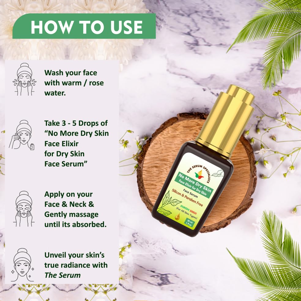 Image of No More Dry Skin Face Elixir - Hydrating & Nourishing | Intense Moisture | Replenishes and Softens Skin | 30ml